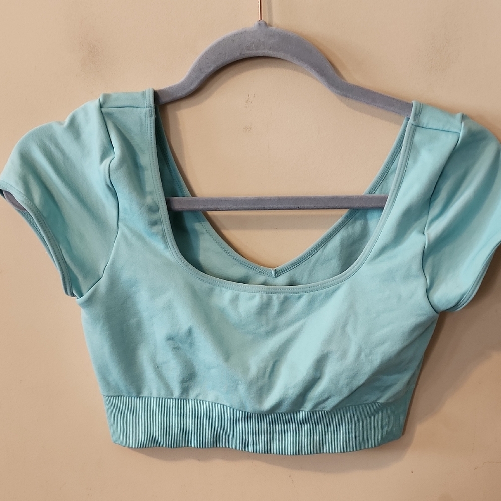 Women's Light Blue Crop Top NVGTN MEDIUM EUC